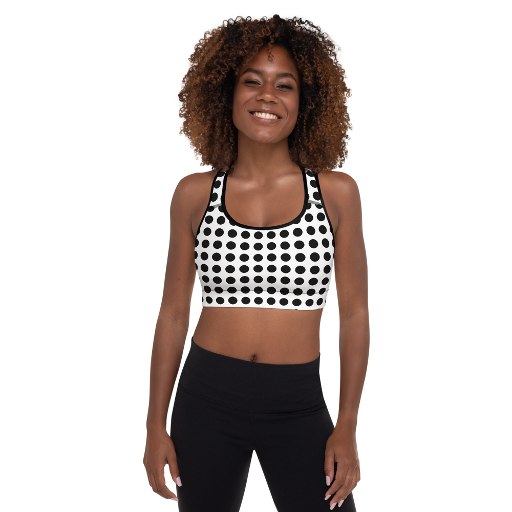  Polka Dots Black and White Women's Sports Bras Workout Yoga Bra  Padded Fitness Crop Tank Tops : Clothing, Shoes & Jewelry